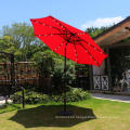 Sun Parasol 9 &#39;Solar 24 LED encendidos 8 costillas para un jardín para jardín